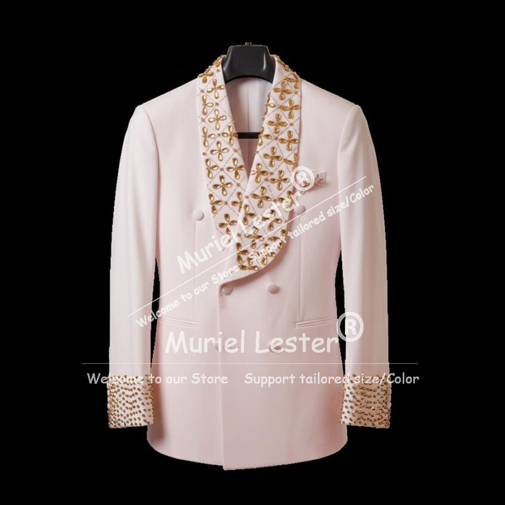 Men Grooming Outfit - Elegante mannenpakken met strass steentjes, op