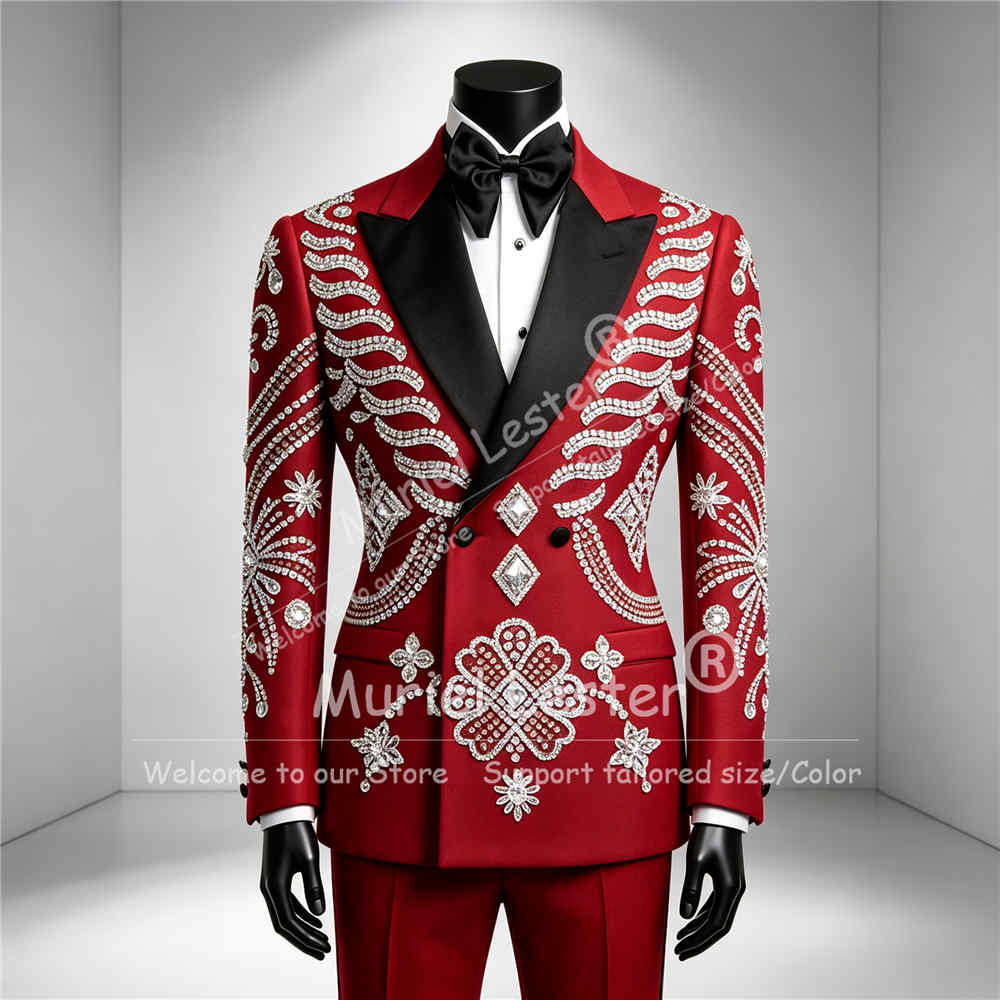 Men Grooming Outfit - Prachtige pakken met kristallen en kralen