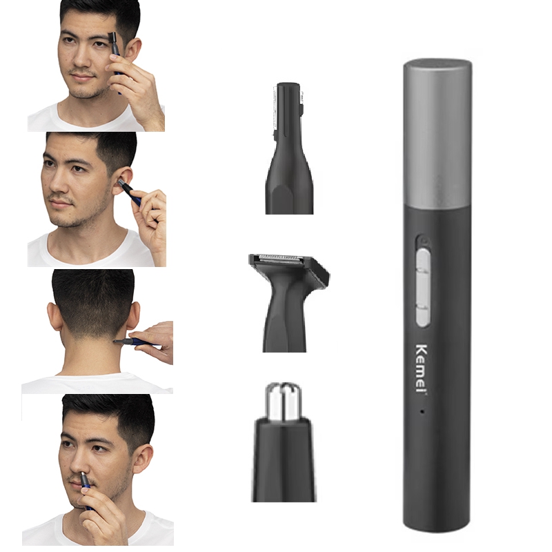 Men'S Grooming Scissors - Kemei Pro Oplaadbare Neushaartrimmer Pen Baardverzorgingsset
