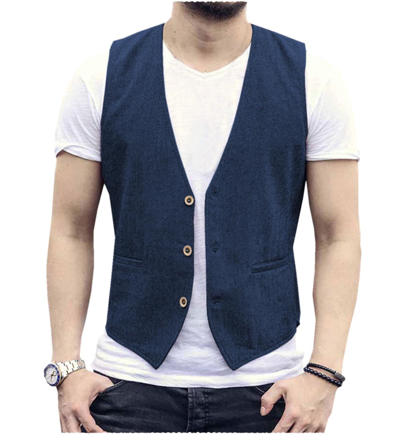 Linnen Heren Vest Bruiloft Bru - Men Grooming Outfit recensie en prijs